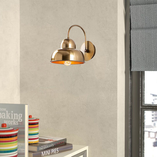 HomeMarkt Berceste Φωτιστικό Τοίχου Χρυσό 20x24x20εκ. HomeMarkt Berceste Φωτιστικό Τοίχου Χρυσό 20x24x20εκ.