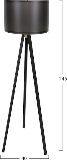 HomeMarkt Cagney Подова Лампа В145xД38см. с Цокъл за Крушка E27 Черен