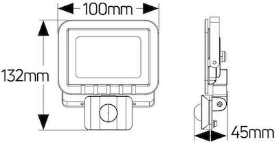 Geyer Waterproof LED Floodlight 20W Natural White 4000K with Motion Sensor IP65