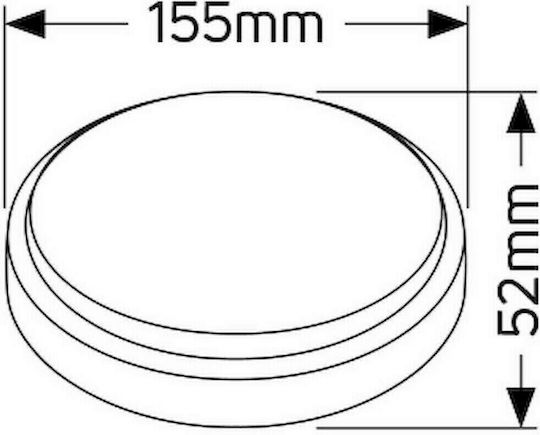 Geyer Wall-Mounted Outdoor Ceiling Light LED IP54 12W with Warm White Light 15.5x5.2εκ.