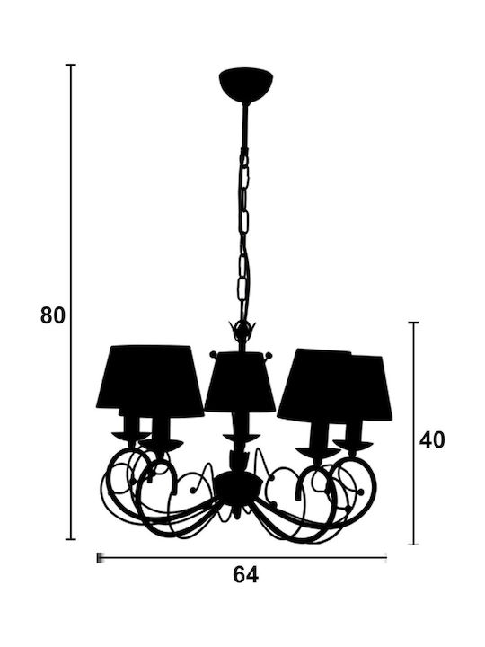 ArkoLight Chandelier Lampshade 5xE14 Brown 1362-2/5-Α