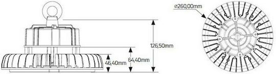 Geyer Commercial Bell Light 60W Natural White 7800lm with Built-in LED Black