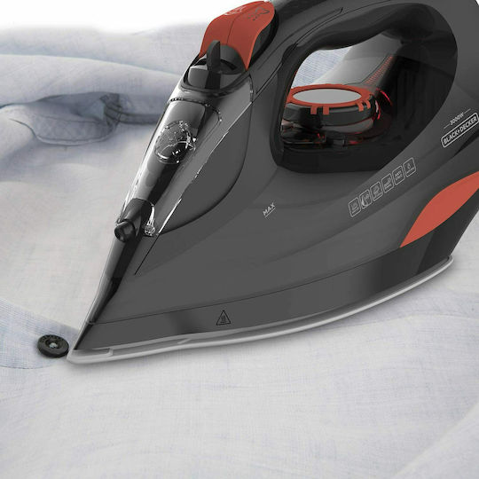 Black & Decker BXIR3000E ES9180190B Steam Iron 3000W with Ceramic Plate and Continuous Steam Supply 45g/min