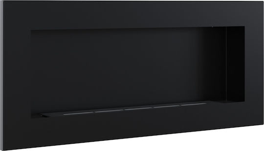 Kratki Delta 2 Slim Tuv Indoor Wall Mounted Bioethanol Fireplace Black 90x10.3x40cm