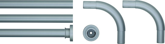 Sealskin Corner Shower Curtain Rod Wall Mounted Aluminium 90x90cm