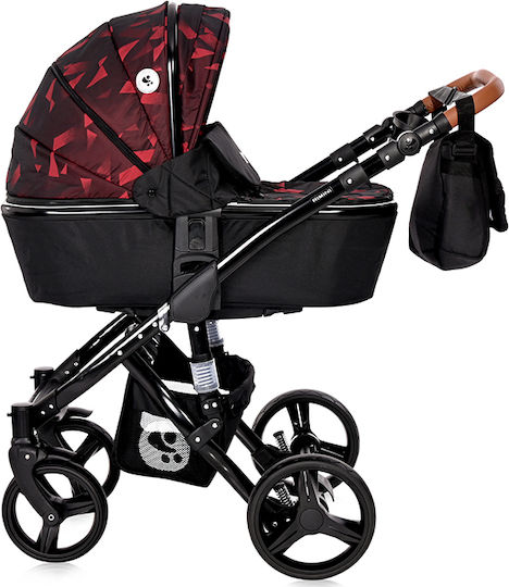 Lorelli Rimini Verstellbar 3 in 1 Baby Kinderwagen Geeignet für Neugeborene Ruby Red & Black Lighthouse