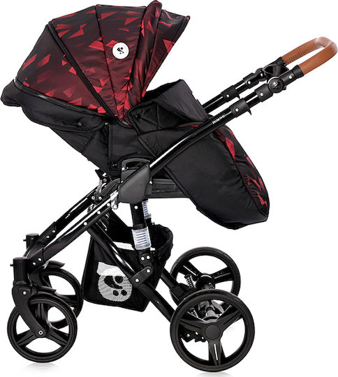 Lorelli Rimini Verstellbar 3 in 1 Baby Kinderwagen Geeignet für Neugeborene Ruby Red & Black Lighthouse