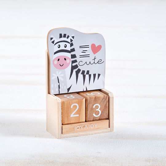 Taufgeschenk mit Kalender Zebra aus Holz