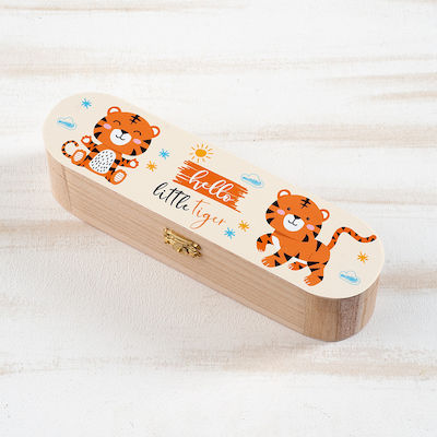 Christening Favor with Pencil Case Τίγρης made of Wood