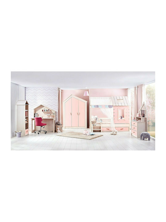 Παιδικό Γραφείο Pink House Μελαμίνη Μπεζ/Ροζ 120x60x148cm