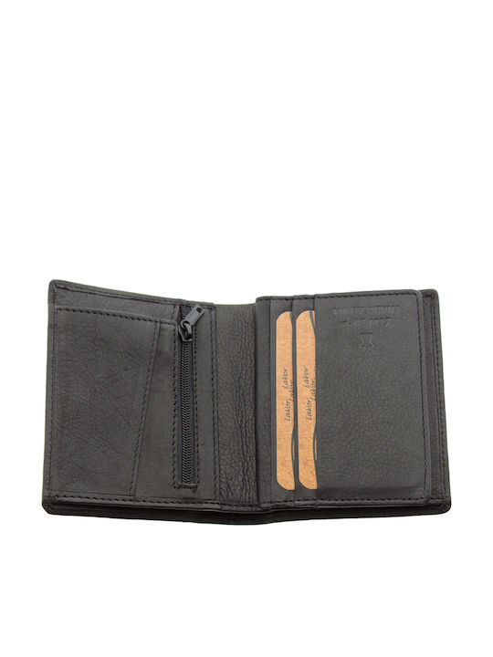 Leather Men's Wallet Classic with RFID Black Logo