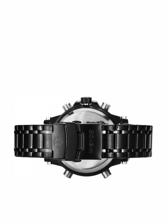 Weide Men's Watch 48mm Battery with Black Metal Bracelet