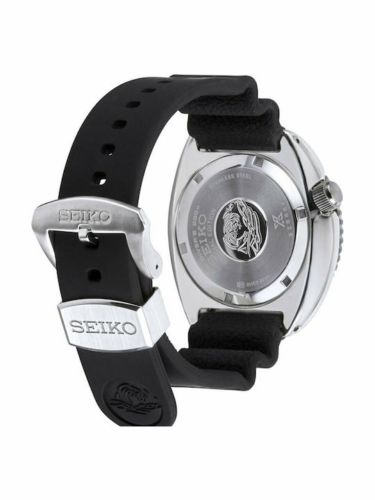 Seiko Prospex Turtle Ανδρικό Ρολόι 44mm Αυτόματο με Μαύρο Καουτσούκ Λουράκι