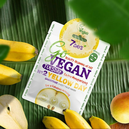 7DAYS Go Vegan Yellow Day Face Moisturizing / Brightening Mask 25gr