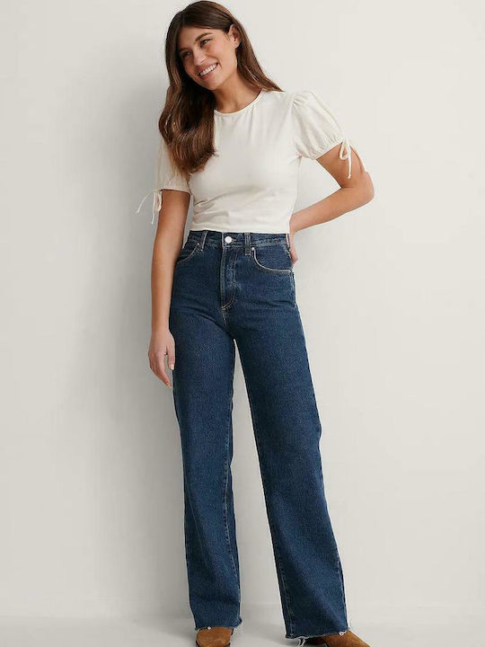 1660-000235 Damen Sommer Crop Top Baumwolle Kurzarm Weiß