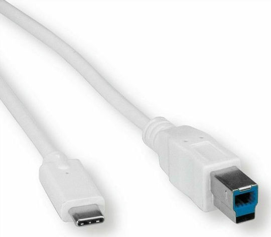 Value Cablu USB 3.2 USB-C Masculin - USB-B Alb 1.8m 11.99.8880-10