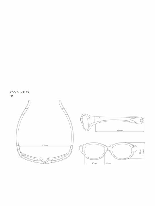 Koolsun Flex 3-6 Jahre Kinder-Sonnenbrillen Rosa für 3-6 Jahre