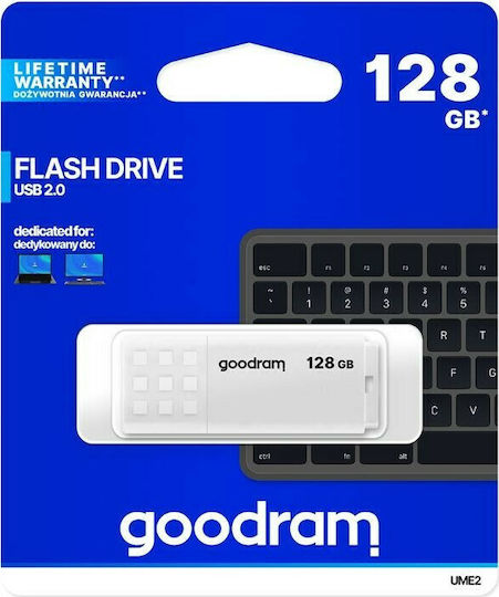 GoodRAM UME2 128GB USB 2.0 Stick Λευκό