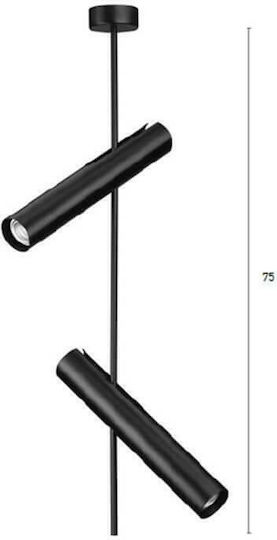 Luma Black Διπλό Σποτ με Ντουί GU10 σε Μαύρο Χρώμα