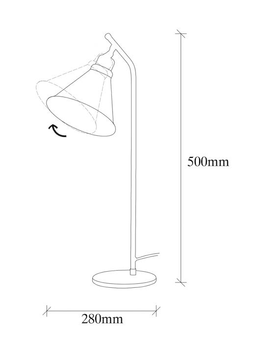 HomeMarkt Decorative Lamp with Socket for Bulb E27 Black