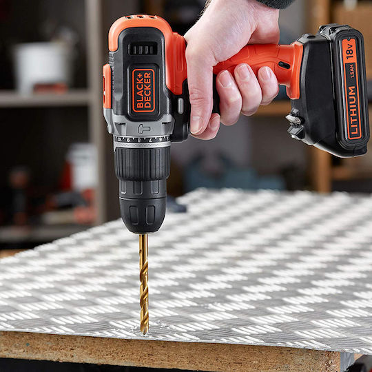 Black & Decker BCD003C2K Κρουστικό Δραπανοκατσάβιδο Μπαταρίας 18V 2x1.5Ah