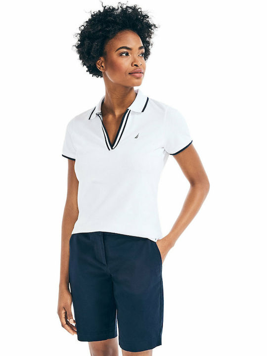 Women's Polo Blouse Short Sleeve White