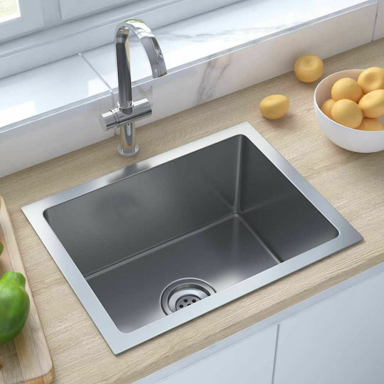 vidaXL Drop-In Sink Inox Satin W44xD34cm