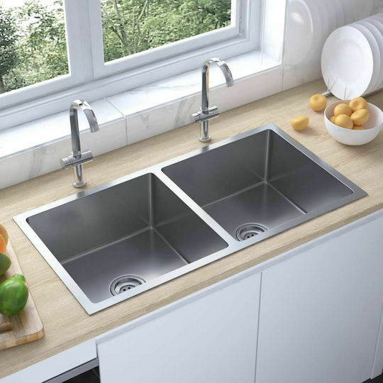 vidaXL 51522 Ένθετος Inox Brushed Μ40xΠ40cm Ασημί vidaXL 51522 Ένθετος Inox Brushed Μ40xΠ40cm Ασημί