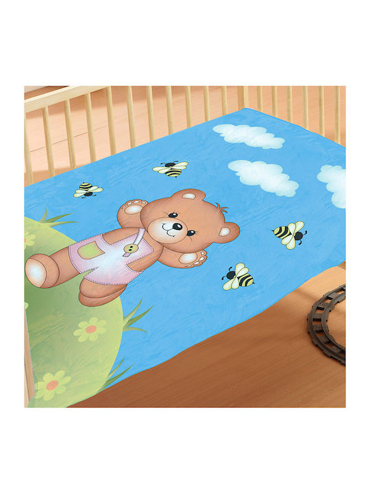 Dimcol Baby Blanket Cot Teddy Bear 110x140cm