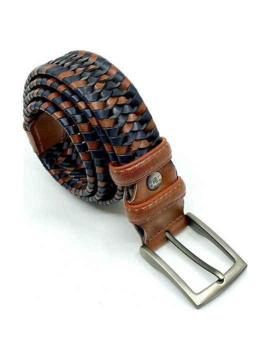 Legend Accessories Men's Knitted Leather Elastic Belt Multicolour