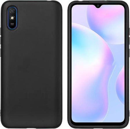 Liquid Umschlag Rückseite Silikon Schwarz (Redmi 9A / 9AT)