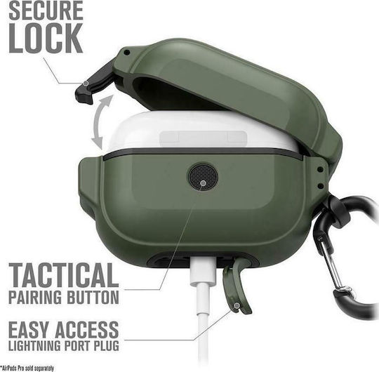 Catalyst Total Protection Hülle Silikon mit Haken Army Green für Apple AirPods Pro