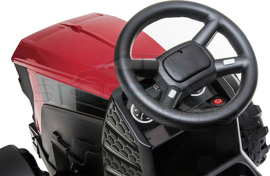 Tractor pentru copii Electric cu remorcă 12 volți Burgundy