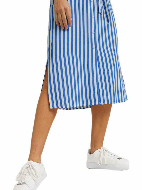 Summer Midi Shirt Dress Dress Light Blue