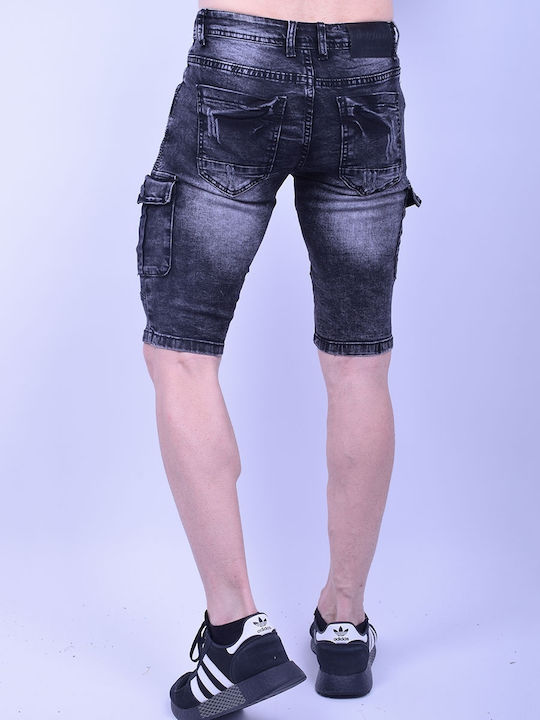 Bermudashorts Cargo-Jeans Schwarz Schwarz