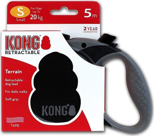 Kong Сгъваема Каишка/Водач За Куче Каишка Terrain Small Черен В Черен Цвят 5м До 20кг
