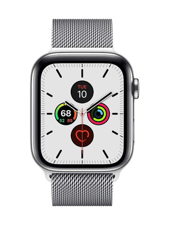 Crong Milano Stainless Steel Premium Λουράκι Μεταλλικό Ασημί (Apple Watch 42/44mm)