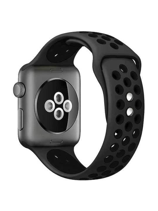 Crong Duo Sport Strap Silicone with Pin Black (Apple Watch 38/40/41/42mm) CRG-40DSB-BLK