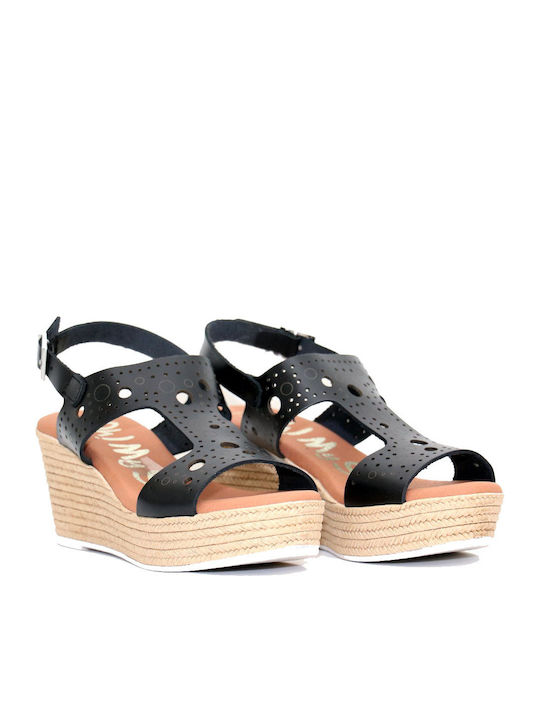 Oh My Sandals Летни дамски платформи Черни