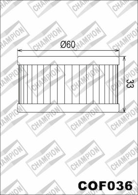 Champion Φίλτρο Λαδιού Μοτοσυκλέτας για Suzuki DR 250 / Drz 250 / DR 350 / DR 400