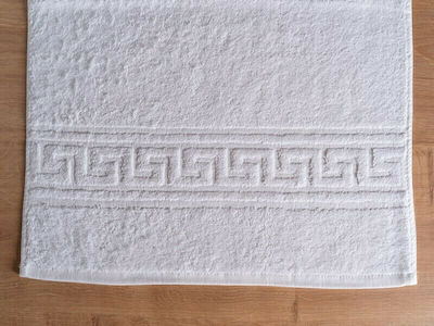 Cozy Cotton Hotel Face Towel Meander 100x50 cm 500gsm White