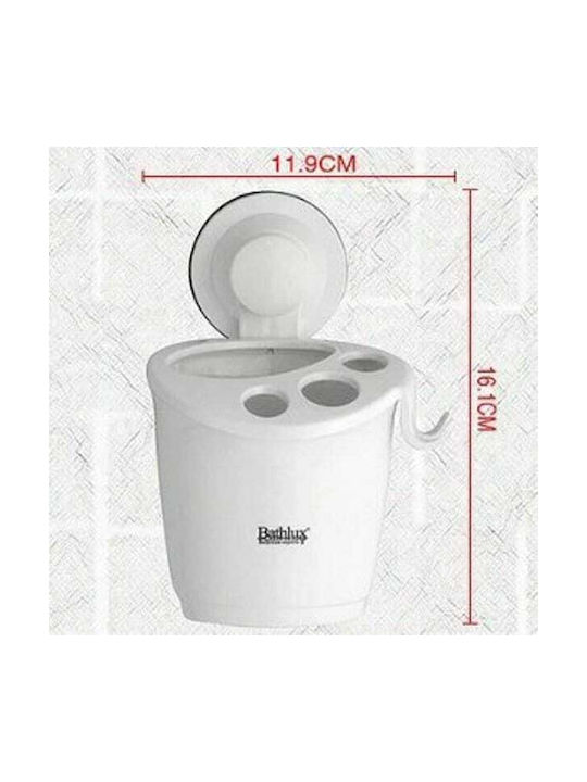 Bathlux De perete Organizator auto Plastic cu ventuză Albă