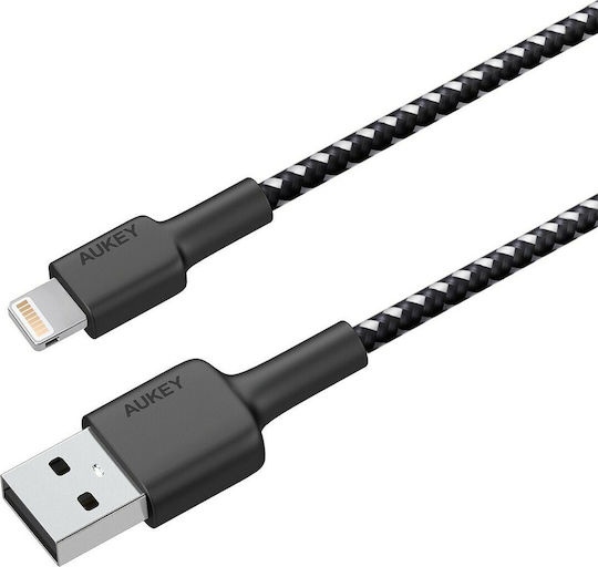 Aukey Braided USB to Lightning Cable Μαύρο 1.2m (AUKEYCBBAL3)