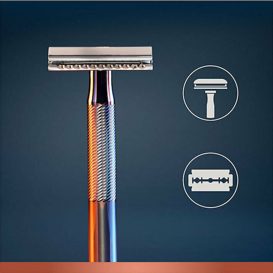 Gillette King C. Double Edge Razor de siguranță Tip închis cu lame 5buc