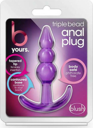Blush B Yours Triple Bead Πρωκτική Σφήνα Μωβ 9.5cm