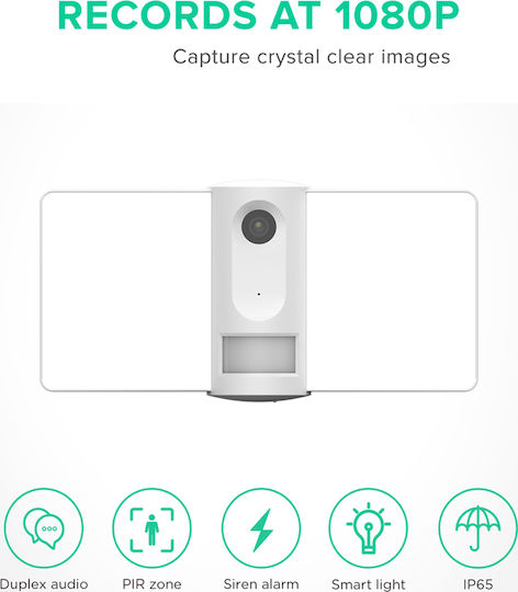 Laxihub F1-TY IP Surveillance Camera Wi-Fi Full HD 1080p Waterproof with Two-Way Communication and Lens 4.2mm