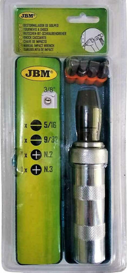 JBM Destornillador de Golpeo Screwdriver Socket with 5 Interchangeable Tips