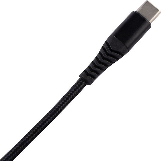 Lamtech Braided USB 2.0 Cable USB-C Male - USB-C Black 2m