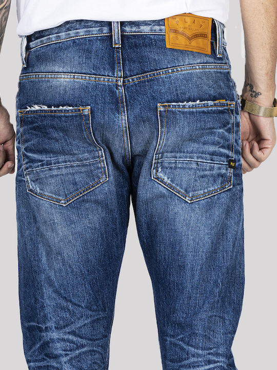 Arion Men's Jeans Pants Cropped with Regular Tapered Application Blue
