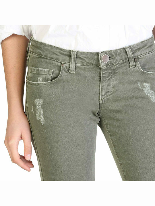 Women's Jean Trousers in Skinny Fit Green